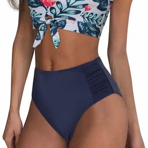 Navy High Waisted Swimsuit Bottoms